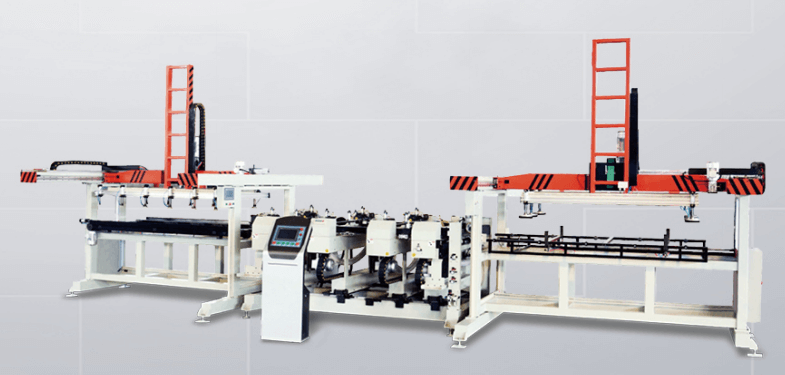 Two-edge trimming and cutting saw machine