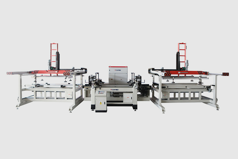 Two-edge trimming and cutting saw machine